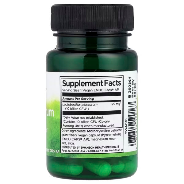 Swanson L. Plantarum 30 Veg Capsulas Informacion nutricional