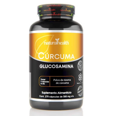 Natural Health Cúrcuma + Glucosamina 270 capsulas 500mg c/u