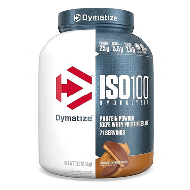 Dymatize Proteina Iso 100 5 Lbs 70 servicios Chocolate PEanut Butter