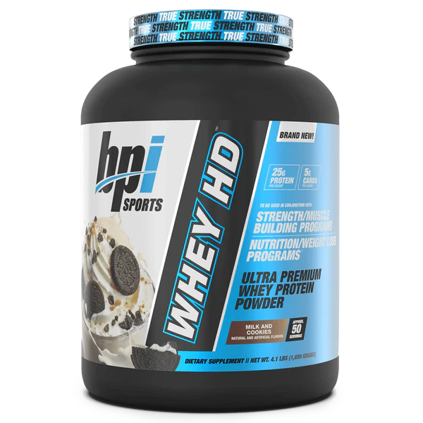 BPI Sports Proteina Whey HD 4.5 Lbs 50 Servicios milk & cookie
