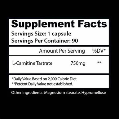 Insane L Carnitina 90 Caps informacion nutricional