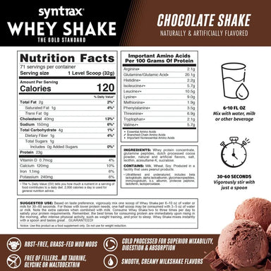 Syntrax Whey Shake Proteina 5 Libras 75 Servicios Informacion Nutricional