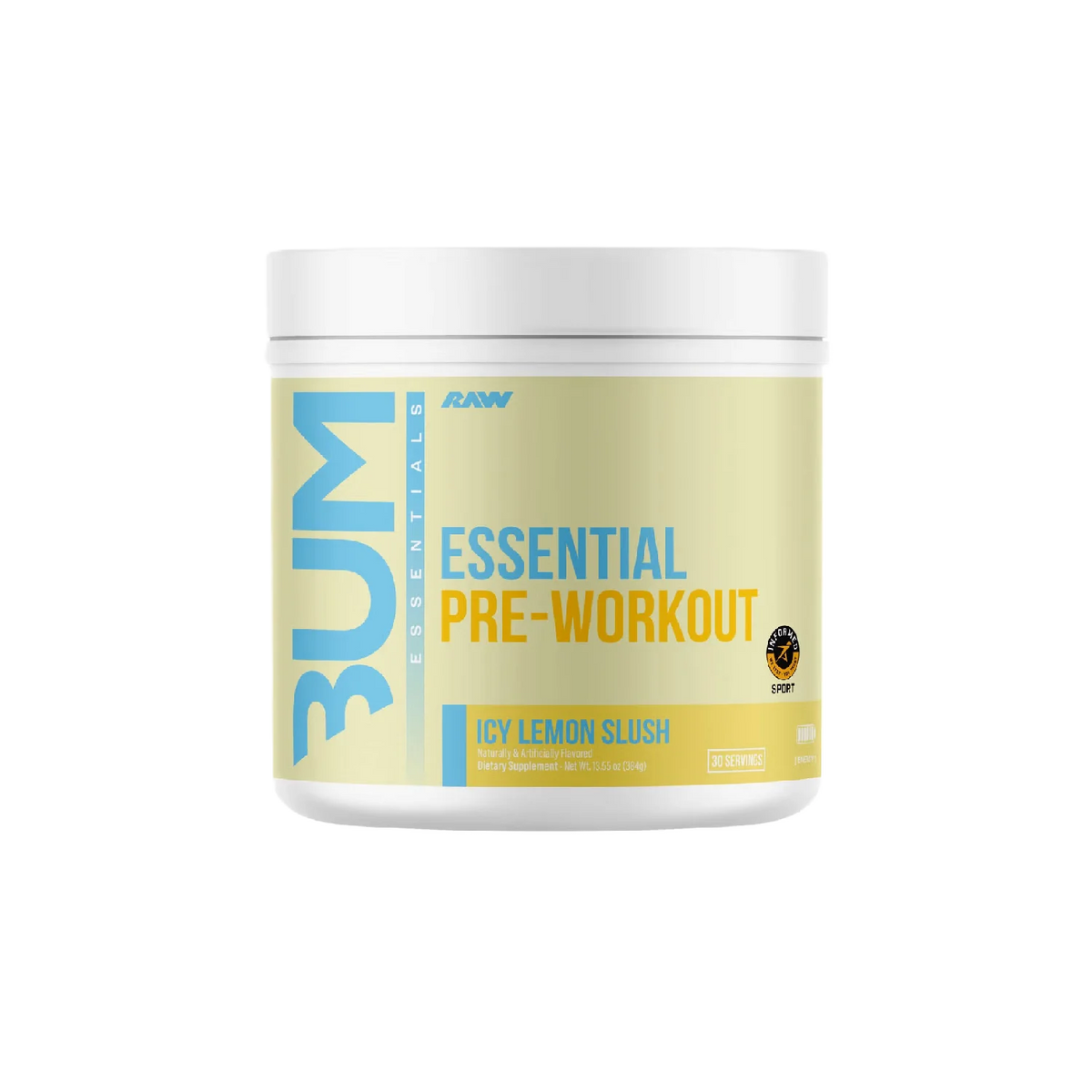 Raw Nutrition Bum Essentials Pre Entreno 30 Servicios Icy lemon slush