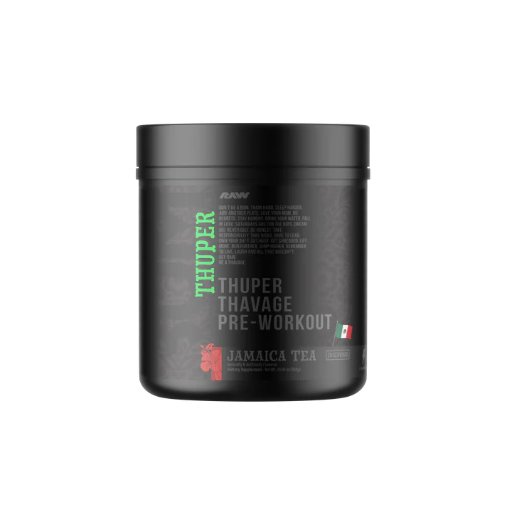 Raw Nutrition Bum Thuper Thavage Pre Entreno 20 Servicios Jamaica Tea