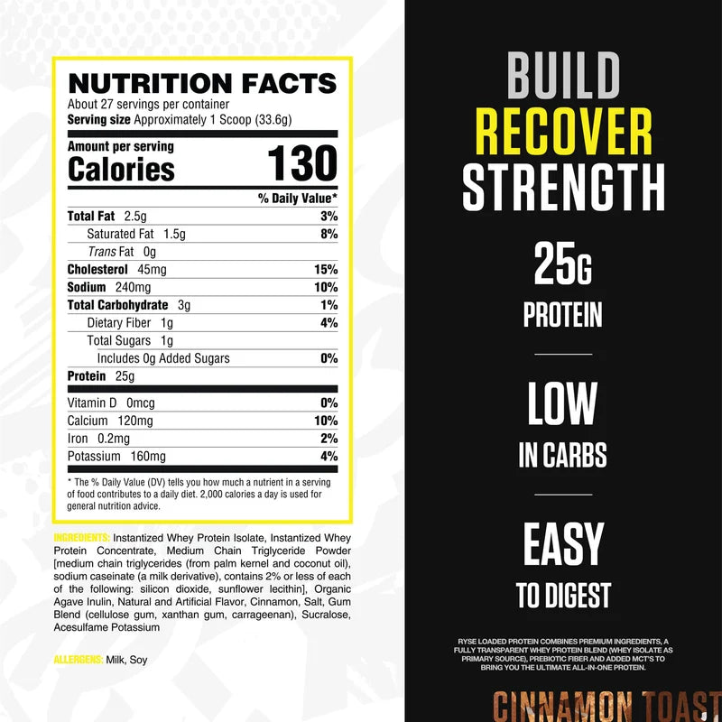 Ryse Proteina 2 Lbs 27 Servicios informacion nutricional