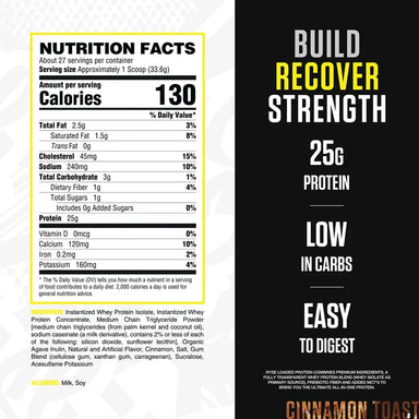 Ryse Proteina 2 Lbs 27 Servicios informacion nutricional