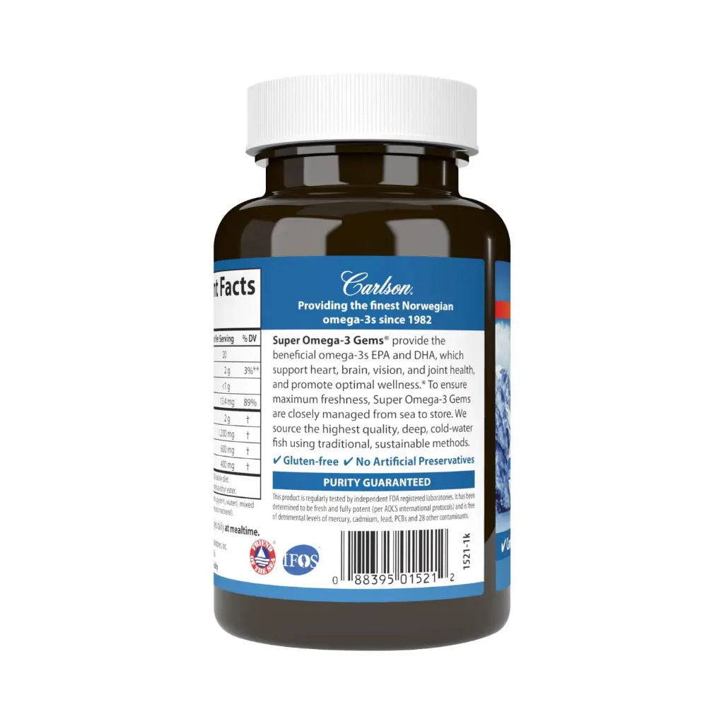 Carlson Labs Super Omega 3 1200 Mg, 100 Softgels Sabor Sin Sabor portada 2