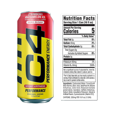 Cellucor c4 energy drink zero azucar 16 oz (12 latas) informacion nutricional