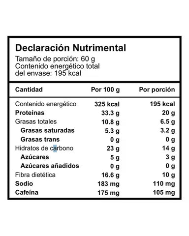BlackBears Barras de Proteina 10pz Informacion nutricional