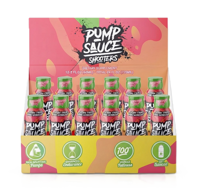 Pump Sauce Shooters Stim-Free Pre Entreno 12pack 60ml tropical watermelon margarita