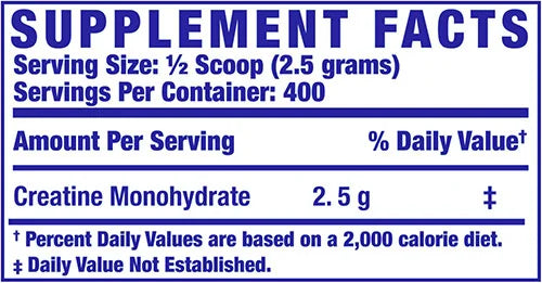 Ronnie Coleman Creatina 1kg 400 servicios informacion nutricional