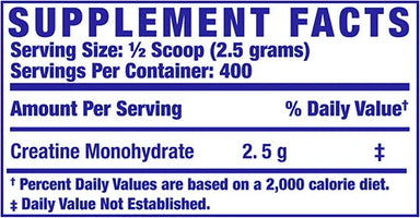 Ronnie Coleman Creatina 1kg 400 servicios informacion nutricional