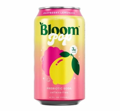 Bloom Nutrition Pop Prebiotic Soda 355ml 12 Pack Strawberry Lemonade