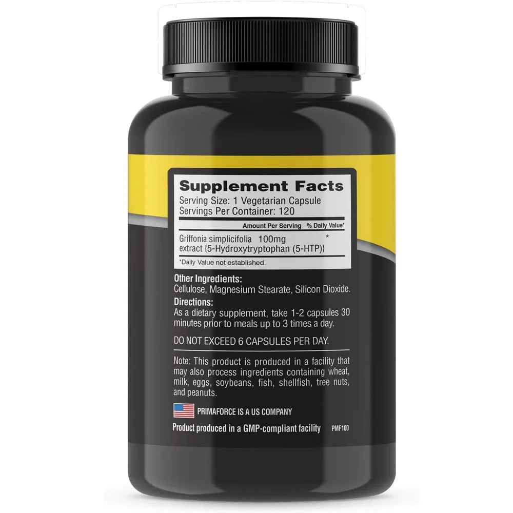 Primaforce Supplements 5-HTP 120 Capsulas informacion nutricional