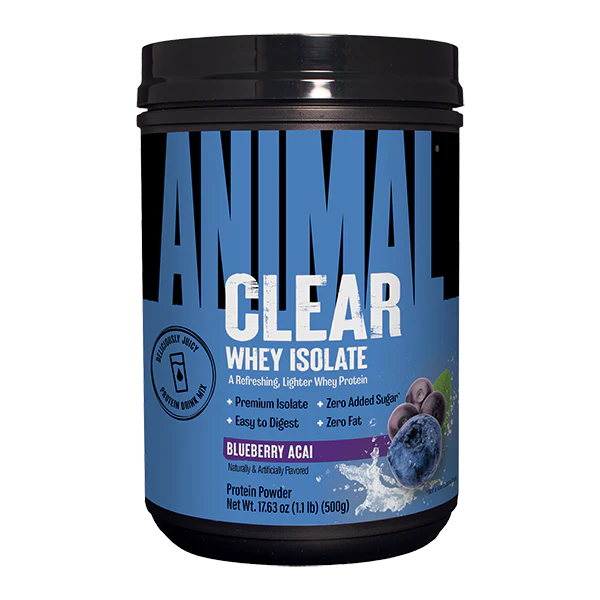 Univesal Animal Clear Whey Isolate 500g 20 Servicios bluebrrry acai