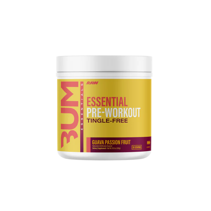 Raw Bum Essential Pre-Workout Tingle-Free 30 Serv Pre Entreno Guava Passion Fruit