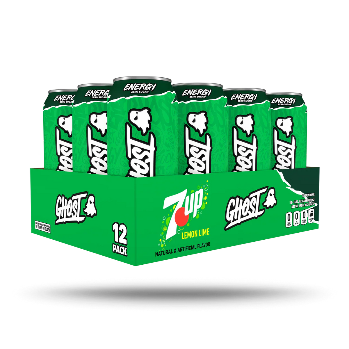 Ghost Energy Drink 12 Pack Seven Up Lemon Lime