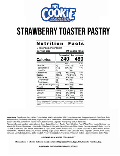 Raw Nutrition My Cookie Dealer 12 Galletas Strawberry Toaster informacion nutricional