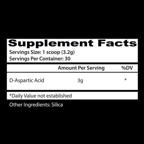 Insane Labz D Acido Aspartico 30 Servicios informacion nutricional