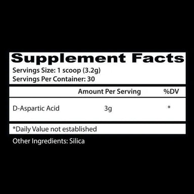 Insane Labz D Acido Aspartico 30 Servicios informacion nutricional