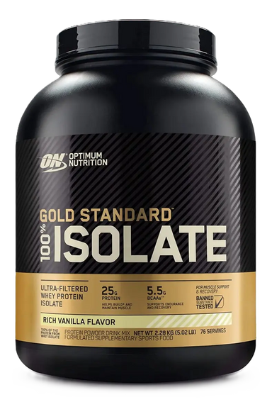 Optimum Nutrition Proteina Gold Standard 100% Isolate 5 libras vainilla