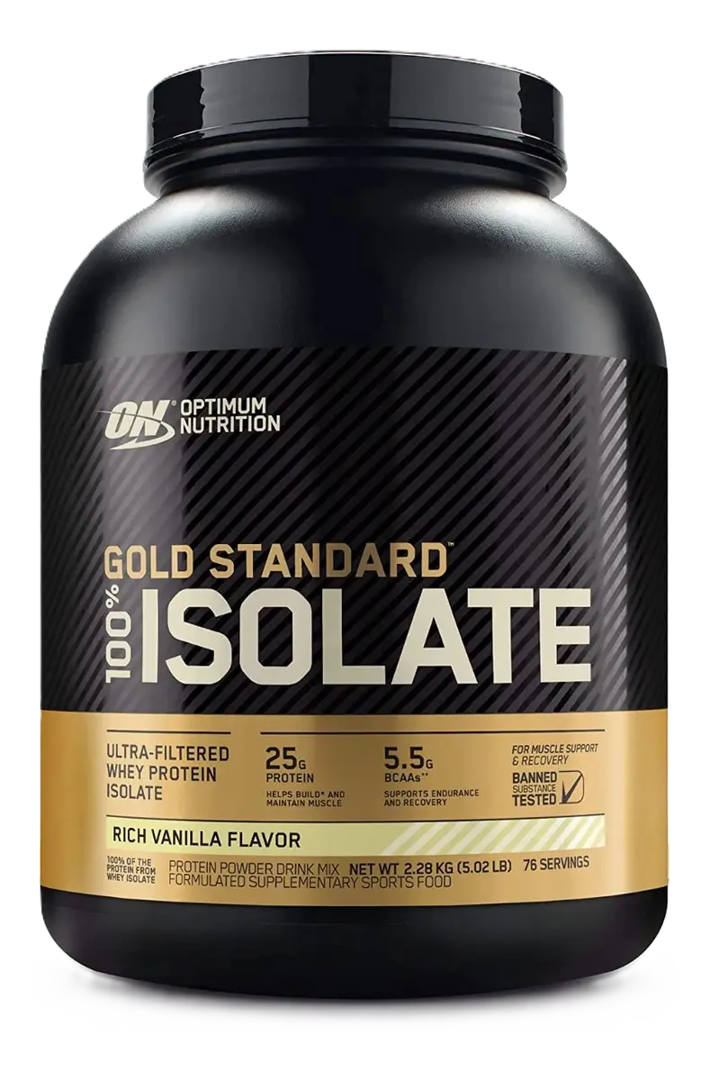 Optimum Nutrition Proteina Gold Standard 100% Isolate 5 libras vainilla