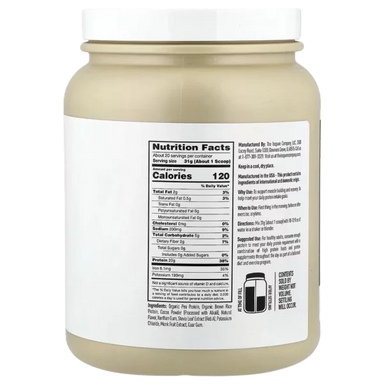 Isoure Proteina Plante Based 1.37Lbs Sabor Chocolate Informacion nutricional