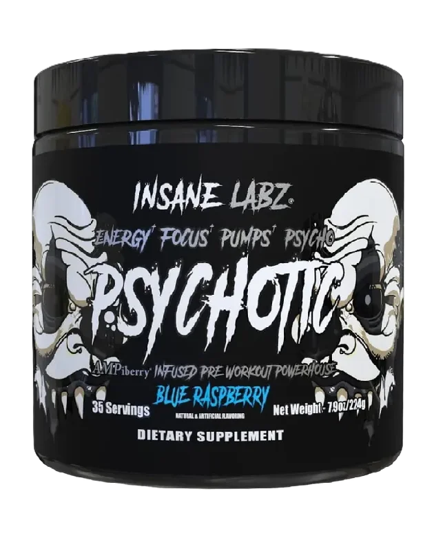 Insane Labz Psychotic Black Pre Entreno 35 Servicios mora azul