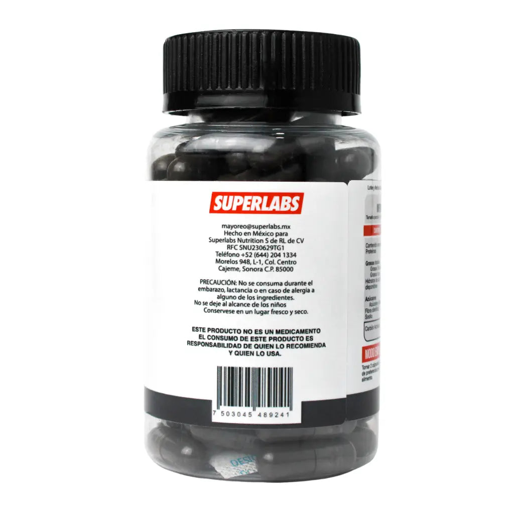 Superlabs Nutrition Carbón Activado 350 mg 100 capsulas Portada 2