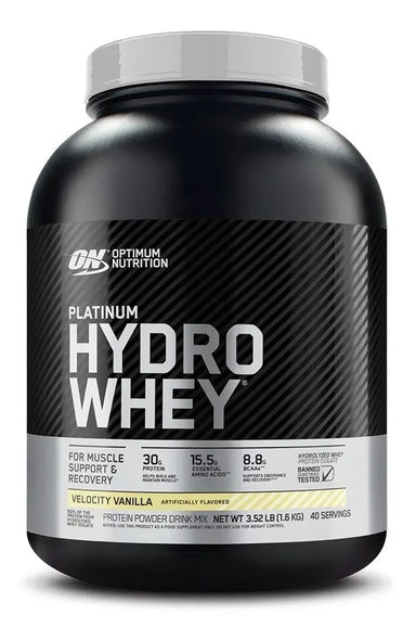 Optimum Nutrition Proteina Platinum Hydro Whey 3.5 libras 40 servicios vainilla