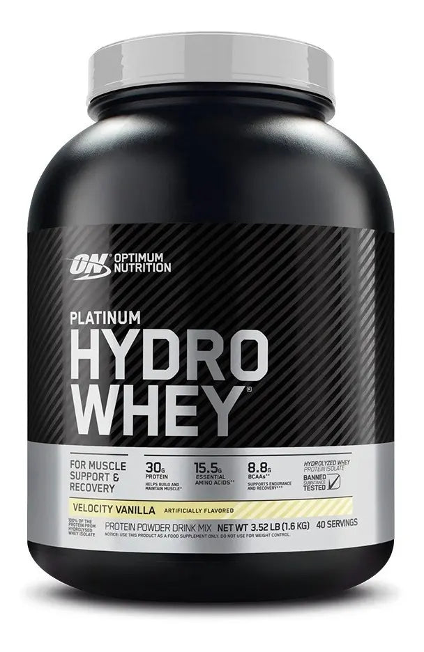 Optimum Nutrition Proteina Platinum Hydro Whey 3.5 libras 40 servicios vainilla