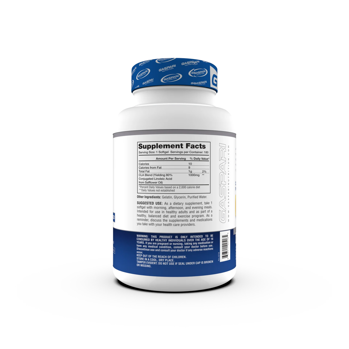 Gaspari Nutrition Cla 1000mg 180 Capsulas informacion nutricional