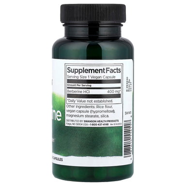 Swanson Berberina 400mg 60 Cápsulas informacion nutricional