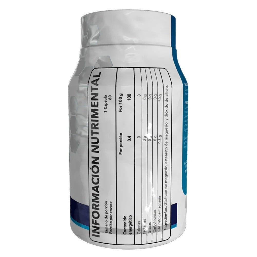 Essentials GLYGMAG Glicinato de Magnesio 60 Capsulas informacion nutricional