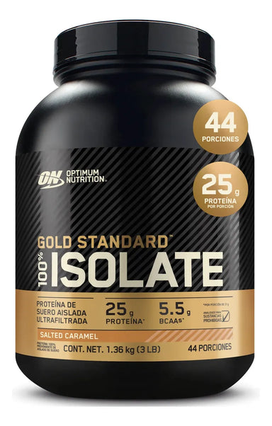 Optimum Nutrition Proteina Gold Standard 100% Isolate 3 Lbs caramelo salado