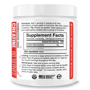JNX Sports The Curse Creatina Monohidratada 300Gr 60 Servicios Informacion Nutricional