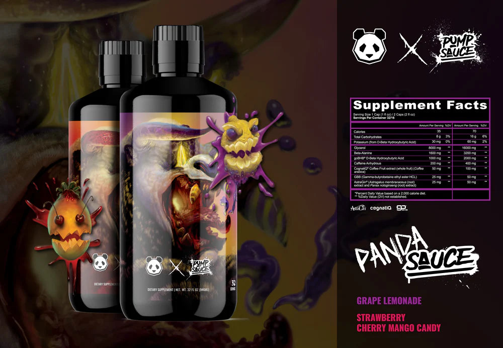 Panda Sauce Panda x Pump Sauce Pre entreno 946ml 32 Servicios Informacion nutricional