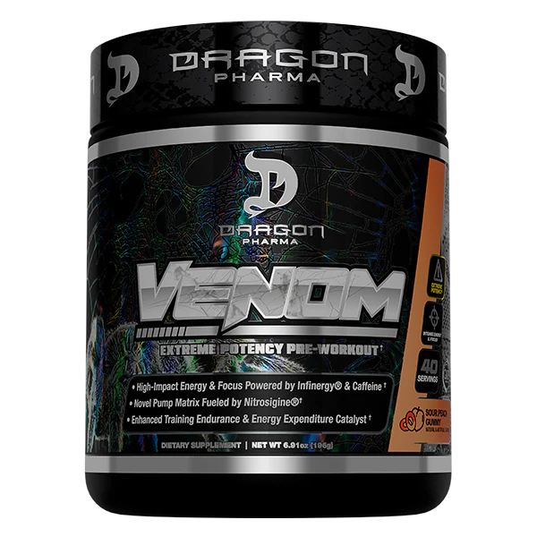 Dragon Pharma Venom Pre Entreno 40 Servicios peach rings