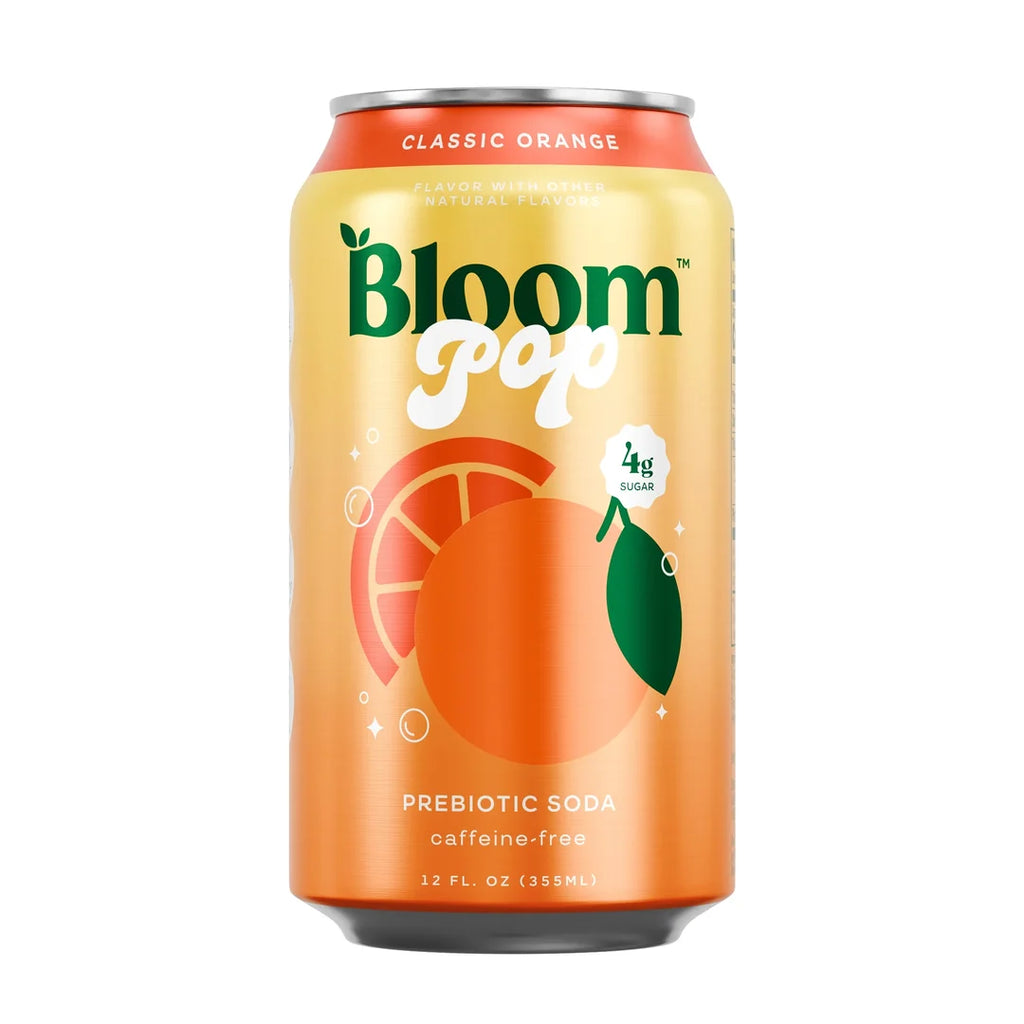 Bloom Nutrition Pop Prebiotic Soda 355ml 12 Pack Classic Orange