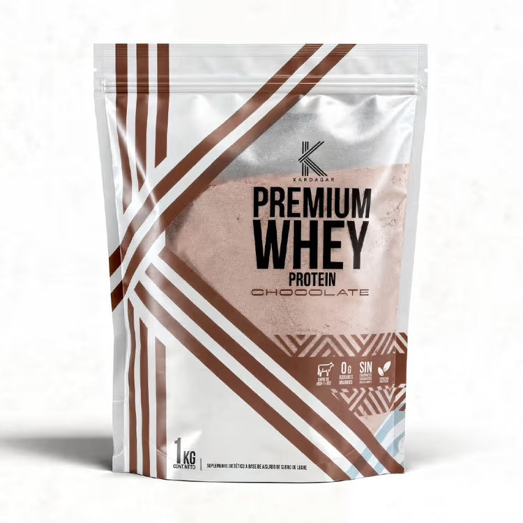 Kardagar Proteina Premium Whey 1Kg 33 Servicios Chocolate Portada