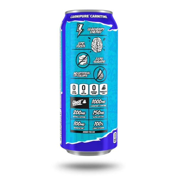 Ghost Energy Drink 16Oz 12 Pack Blue Raspberry Portada 2
