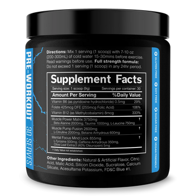 JNX Sports The Shadow Pre Entreno 30 Servicios informacion nutricional