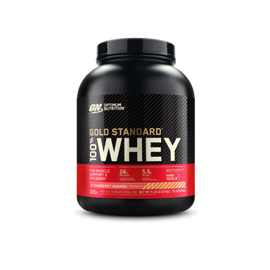 Optimum Nutrition Proteina Gold Standard 100% Whey 5 libras fresa Banana