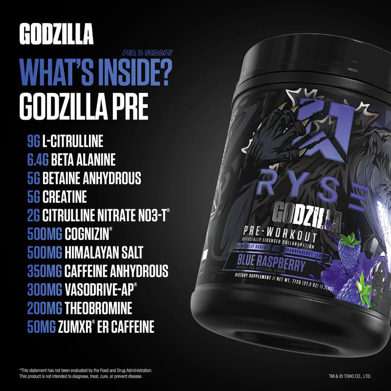 Ryse Godzilla Pre Entreno 40/20 Servicios Ryse Godzilla Pre Entreno 4020 Servicios informacion nutricional 3