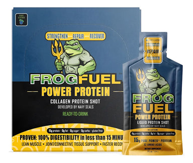 Frog Fuel Power Protein Collagen Protein Caffein Free 24 shots Berry Flavor Portada 3