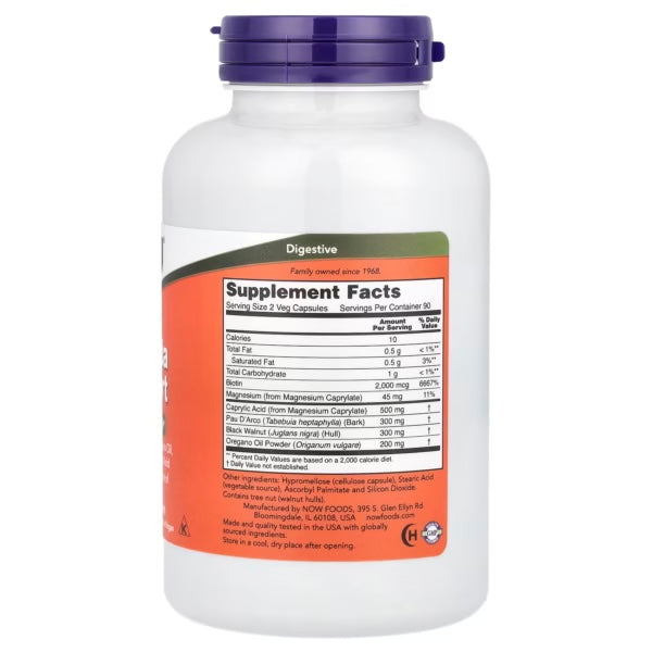 Now Foods Candida Support 180 Veg Cap Informacion nutrcional