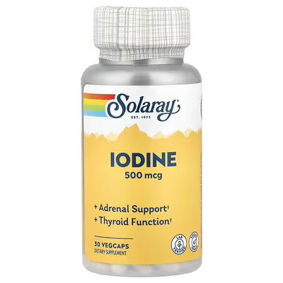 Solaray Iodine (Yodo) 500mcg, 30 Capsulas Vegetales