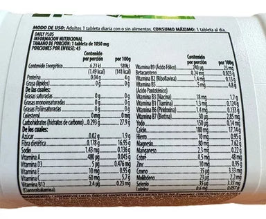 Nutrilite Daily Plus 45 Tabletas Informacion nutricional