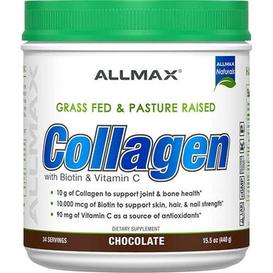 Allmax Péptidos de Colágeno Hidrolizado Con Biotina y Vitamina C 34 Servicios