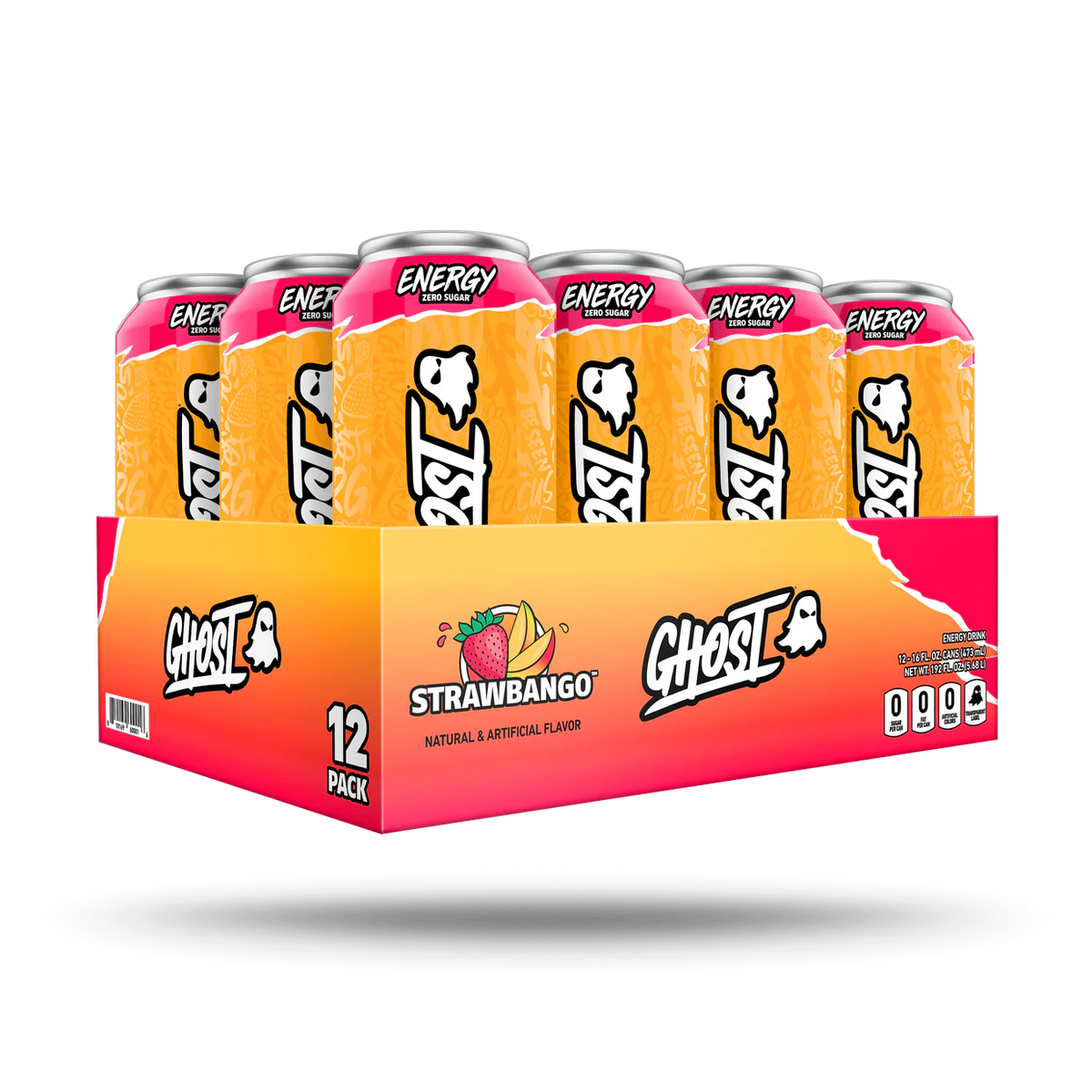 Ghost Energy Drink 16Oz 12 Pack strawbango